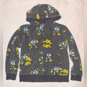 Volcom Men's Hoodie with Graphic Print - Gray and Yellow Size M